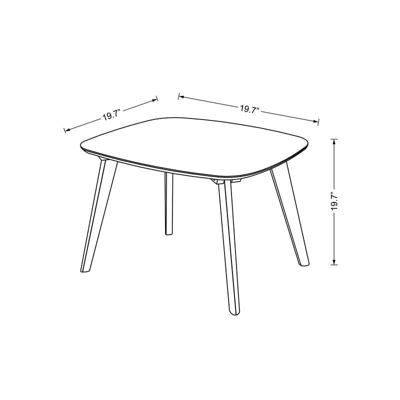 Omax Decor Dana Solid Wood End Table with Natural Oak Stain Legs in Black