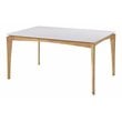Omax Decor Janne Modern Wood Dining Table in White Lacquer Top/Natural Oak Base