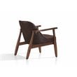 Omax Decor Cole Mid-Century Solid Wood and Fabric Lounge Accent Chair in Brown