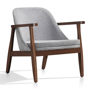 omax decor cole mid-century wood and fabric lounge accent chair