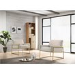 Omax Decor Milano Steel & Velvet Upholstered Lounge Accent Chair in Abalone Gray