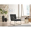 Omax Decor Spencer Stainless Steel/Leather Lounge Accent Chair in Black