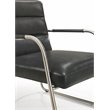 Omax Decor Spencer Stainless Steel/Leather Lounge Accent Chair in Black