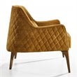 Omax Decor Jane Wood and Velvet Upholstered Lounge Accent Chair in Gold