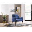 Omax Decor Jane Wood and Velvet Upholstered Lounge Accent Chair in Blue