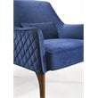 Omax Decor Jane Wood and Velvet Upholstered Lounge Accent Chair in Blue