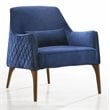 Omax Decor Jane Wood and Velvet Upholstered Lounge Accent Chair in Blue