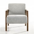 Omax Decor Fletcher Solid Wood & Fabric Upholstered Lounge Accent Chair in Gray
