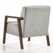 Omax Decor Fletcher Solid Wood & Fabric Upholstered Lounge Accent Chair in Gray