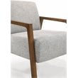 Omax Decor Fletcher Solid Wood & Fabric Upholstered Lounge Accent Chair in Gray