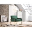 Omax Decor Milano Modern Steel & Velvet Upholstered Lounge Accent Chair in Green