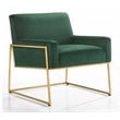 Omax Decor Milano Modern Steel & Velvet Upholstered Lounge Accent Chair in Green