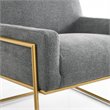 Omax Decor Milano Steel & Fabric Upholstered Lounge Accent Chair in Steel Gray