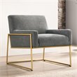 Omax Decor Milano Steel & Fabric Upholstered Lounge Accent Chair in Steel Gray