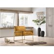 Omax Decor Milano Modern Steel & Velvet Upholstered Lounge Accent Chair in Gold