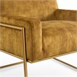 Omax Decor Milano Modern Steel & Velvet Upholstered Lounge Accent Chair in Gold