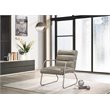 Omax Decor Spencer Stainless Steel/Leather Lounge Accent Chair in Gray
