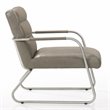 Omax Decor Spencer Stainless Steel/Leather Lounge Accent Chair in Gray