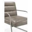 Omax Decor Spencer Stainless Steel/Leather Lounge Accent Chair in Gray