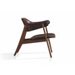 Omax Decor Remy Solid Wood & Fabric Lounge Accent Chair with Solid Legs in Brown