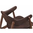Omax Decor Remy Solid Wood & Fabric Lounge Accent Chair with Solid Legs in Brown