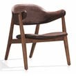 Omax Decor Remy Solid Wood & Fabric Lounge Accent Chair with Solid Legs in Brown