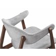 Omax Decor Remy Solid Wood & Fabric Lounge Accent Chair with Solid Legs in Gray