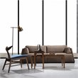 Omax Decor Agnes Wood Coffee Table with Solid Rubberwood Legs in Walnut