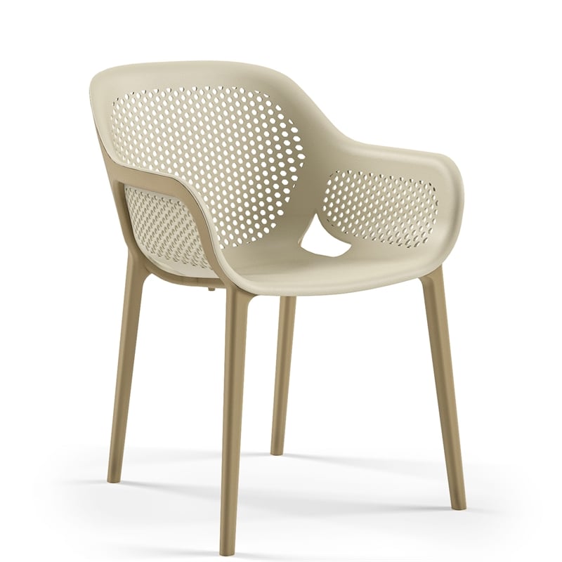 Omax Decor Atra Resin Patio Dining Chair in Coffee - (Set of 2)