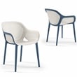 Omax Decor Atra Resin Patio Dining Chair in Blue and Cool Gray - (Set of 2)