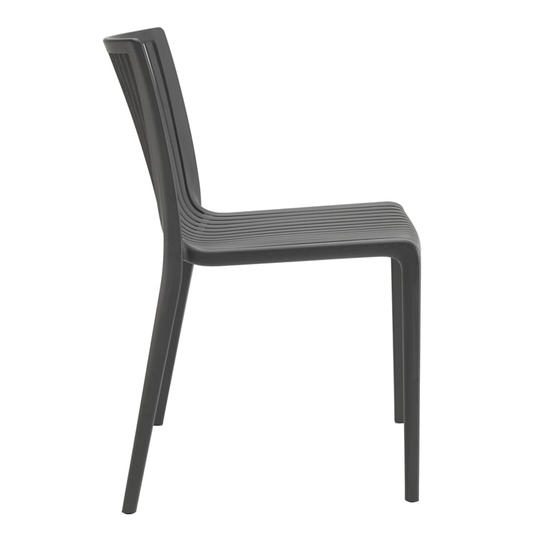 Omax Decor Nox Resin Patio Dining Chair in Anthracite Black - (Set of 2)