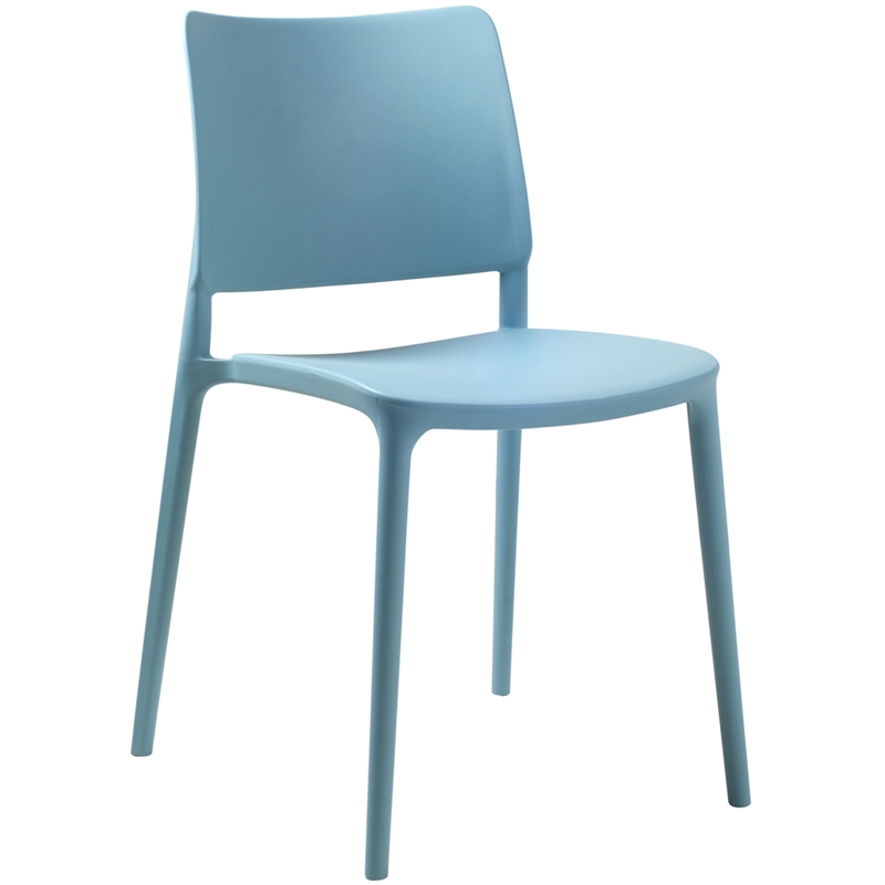 Omax Decor Cleo Resin Patio Dining Chair in Aqua Blue - (Set of 2)