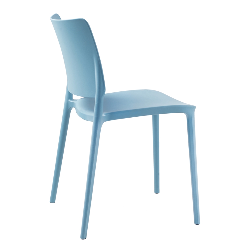 Omax Decor Cleo Resin Patio Dining Chair in Aqua Blue - (Set of 2)