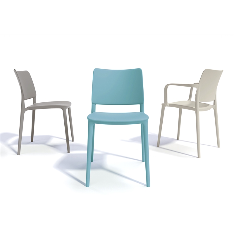 Omax Decor Cleo Resin Patio Dining Chair in Aqua Blue - (Set of 2)