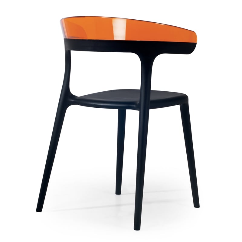 Omax Decor Mia Resin Patio Dining Chair in Black and Orange - (Set of 2)
