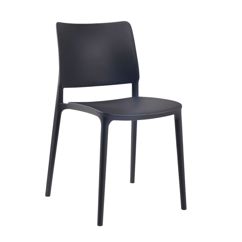 Omax Decor Cleo Resin Patio Dining Chair in Anthracite Black - (Set of 2)