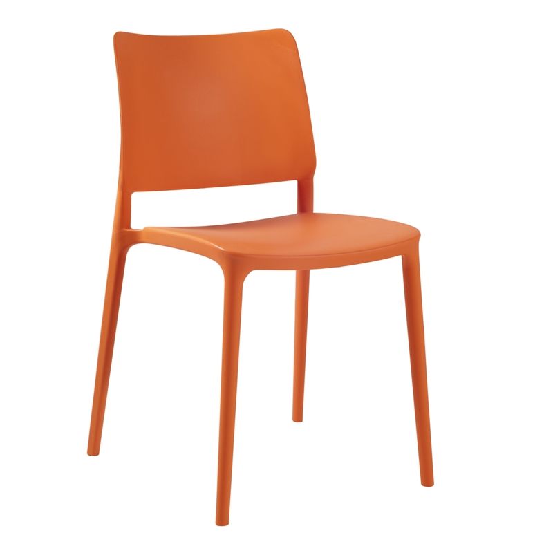 Omax Decor Cleo Resin Patio Dining Chair in Orange - (Set of 2)