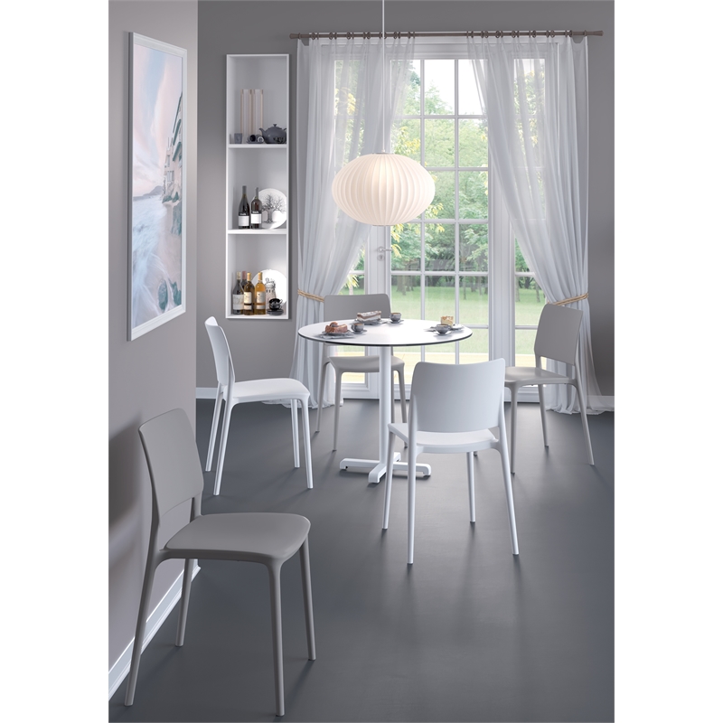 Omax Decor Cleo Resin Patio Dining Chair in Taupe - (Set of 2)