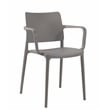 Omax Decor Cleo Arm Resin Patio Dining Chair in Taupe - (Set of 2)