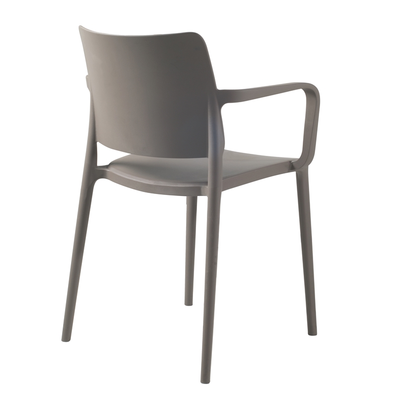 Omax Decor Cleo Arm Resin Patio Dining Chair in Taupe - (Set of 2)