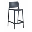 Cleo Plastic Stackable Counter Height Bar Stool in Anthracite Black - (Set of 2)