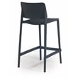 Cleo Plastic Stackable Counter Height Bar Stool in Anthracite Black - (Set of 2)