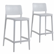 Omax Decor Cleo Plastic Stackable Counter Height Bar Stool in White - (Set of 2)