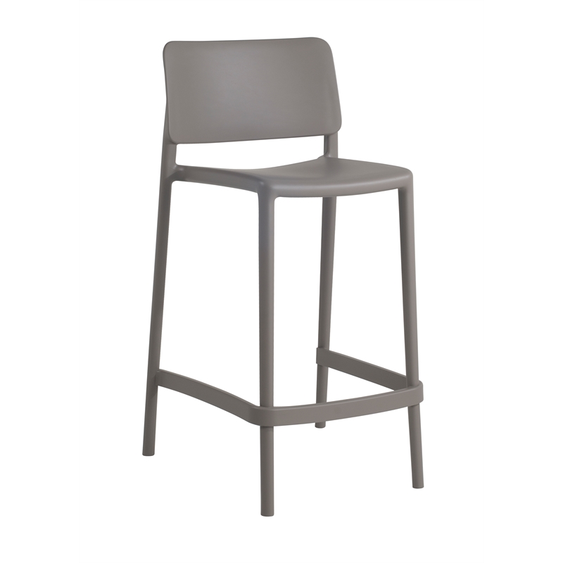 Omax Decor Cleo Plastic Stackable Counter Height Bar Stool in Taupe - (Set of 2)