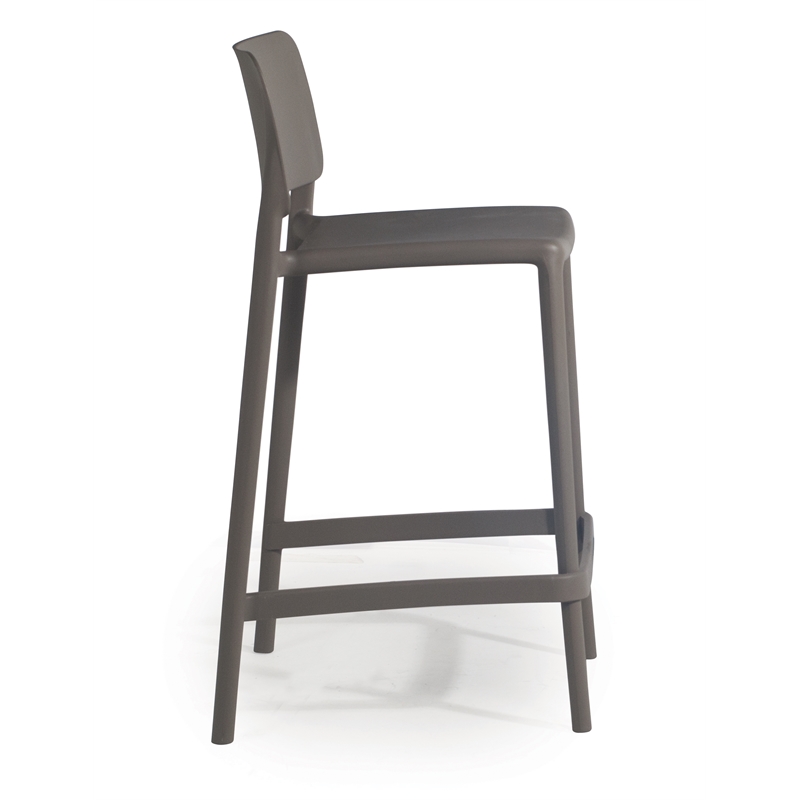 Omax Decor Cleo Plastic Stackable Counter Height Bar Stool in Taupe - (Set of 2)