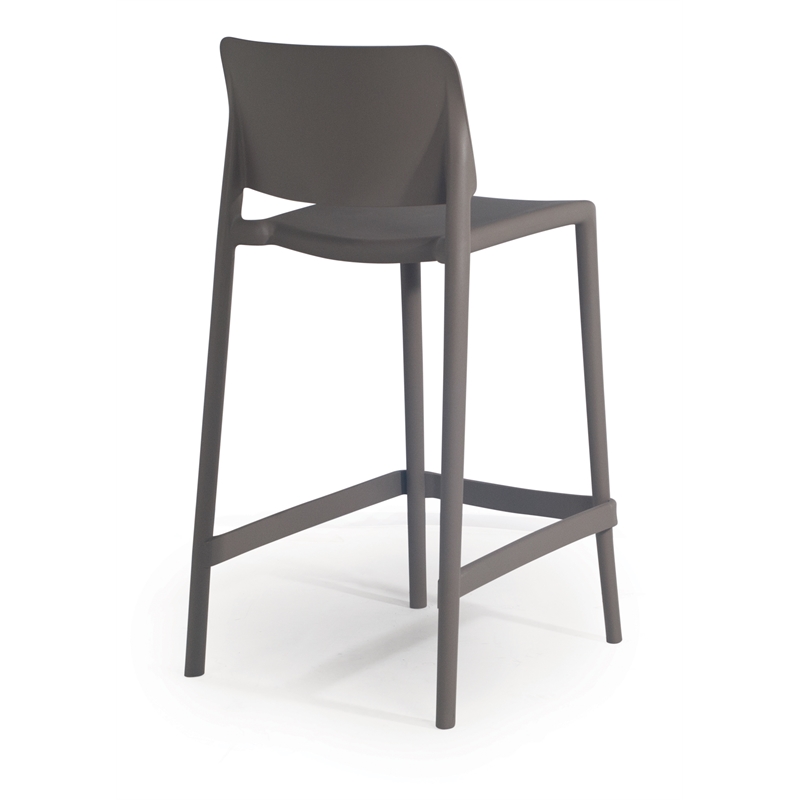 Omax Decor Cleo Plastic Stackable Counter Height Bar Stool in Taupe - (Set of 2)