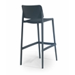 Omax Cleo Plastic Stackable Bar Height Bar Stool in Anthracite Black - Set of 2