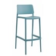 Omax Decor Cleo Patio Plastic Stackable Bar Height Bar Stool in Blue - Set of 2