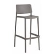Omax Decor Cleo Patio Plastic Stackable Bar Height Bar Stool in Taupe - Set of 2