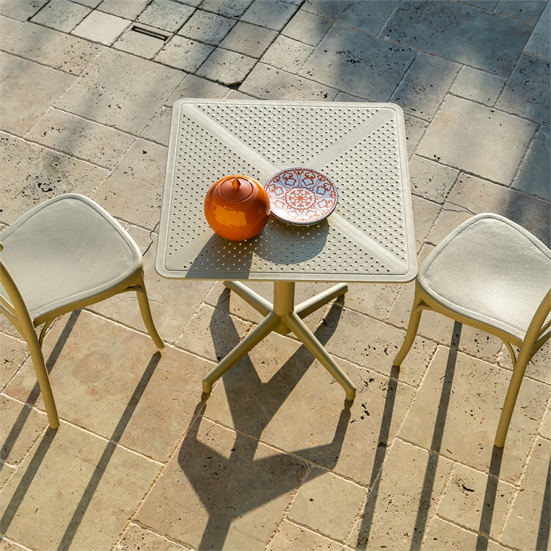 Omax Decor Flip Folding Plastic Outdoor or Indoor Bistro Dining Table in Coffee